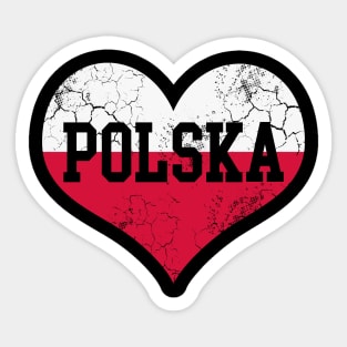 Polska Heart Poland Flag Polish Family Heritage Sticker